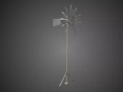  Wind Turbine Windmill Industrial Prop Low-poly 3D model