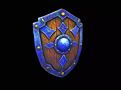stylized shield 3D model