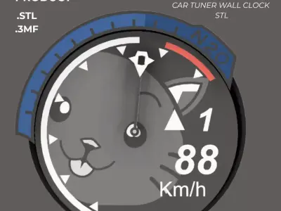 Tabby NFS Underground 2 Tachometer WALL CLOCK Design inspired 3D print model