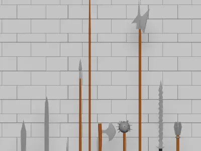 Medieval weapons pack low poly Low-poly 3D model