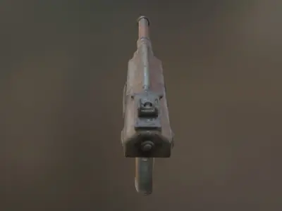 large pistol with 3 cannons 3D model