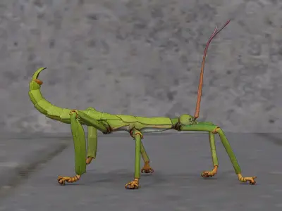 Stick insect Low-poly 3D model