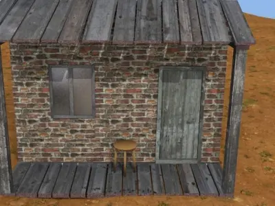 Brick western house Free low-poly 3D model