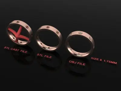 Infinity Diamond Box Band Ring Engagement Fashion Size8 3D print model