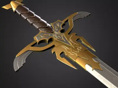 Fantasy Medieval Sword 3D model