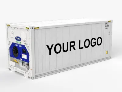 20ft GENERIC Container Reefer CARRIER- PSD edit 3D model