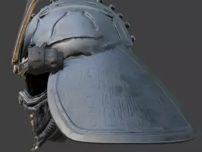 Cyber-Samurai Tactical Shogun Kabuto helmet 3D Model Low-poly 3D model