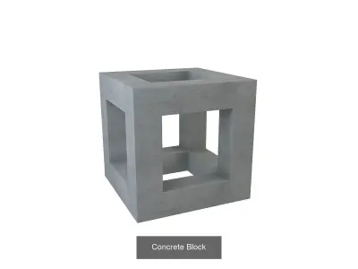 Concrete House Building Materials  3D Model Pack