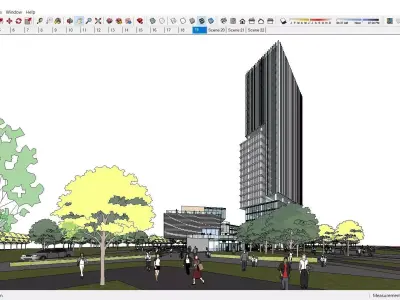 Sketchup Commercial Office Complex 254 3D model