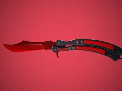 Butterfly Knife - 9 in 1  Low-poly 3D model