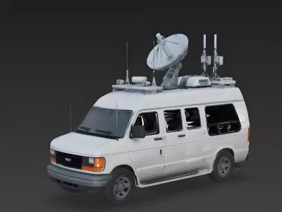 Realistic Satellite Communication Van 3D Model 3d model Low-poly 3D model