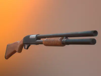 MP-133 shotgun Low-poly 3D model