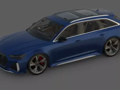 2020 Audi RS6 Avant 3D Model  Super Wagon Performance 3D model