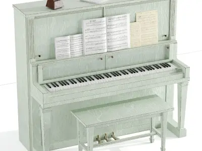 Piano vintage set 1 3D model