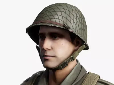 WW2 US Soldier Low-poly 3D model purchase