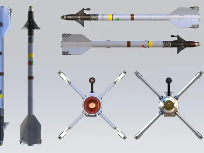 AIM-9M Sidewinder 3D model purchase