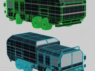 Dark Military-type Convoy Vehicle 3D model