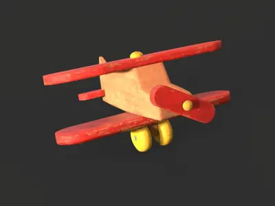 Old Toy Airplane Low-poly 3D model