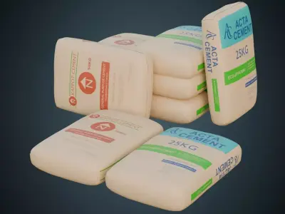Cement Bag 1 Basic Low-poly 3D model