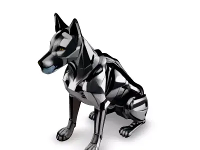 SciFi Robotic Dog 3D Model Low-poly 3D model