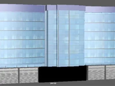 Building office with glass windows Free 3D model