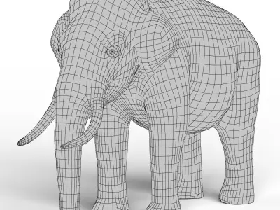 Elephant Base Mesh Low-poly 3D model