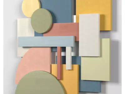 Wall Colored shapes Decoration - 90x90 - Collection - Part 3 3D model
