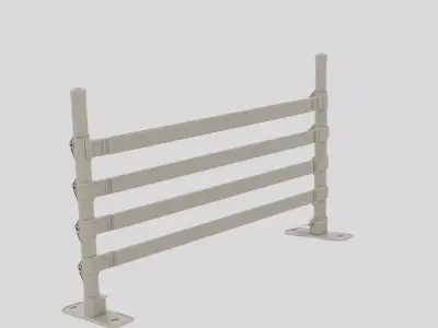 Industrial Safety Barrier Fence Segment for 3D print 3D model