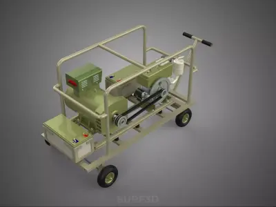 DESERT MILITARY ARMY DIESEL POWER GENERATOR SET GENSET ARID TAN 3D model