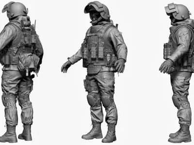 Russian Special Force Soldier Zbrush 3D model