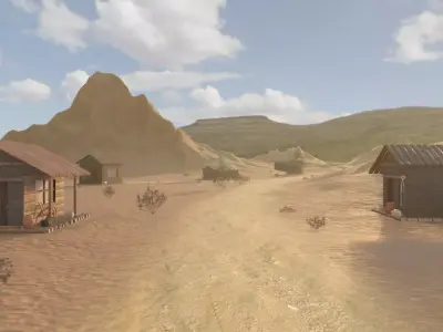 Desert Village At Sunset 3D model
