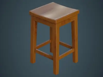 Stool 1A Low-poly 3D model