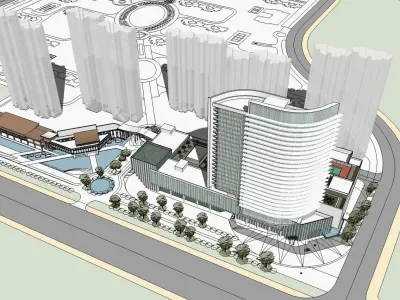 Sketchup Commercial Office Complex 241 3D model