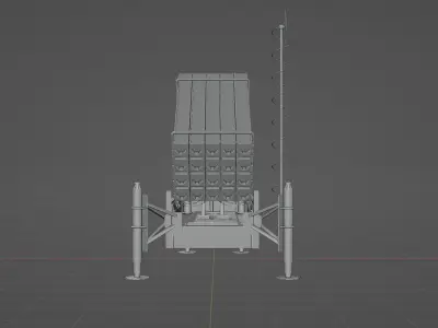 Iron Dome Missile Defense System Low-poly 3D model