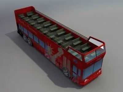 NYC Tour Bus Low-poly 3D model
