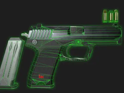 HK USP GameReady Low-poly 3D model