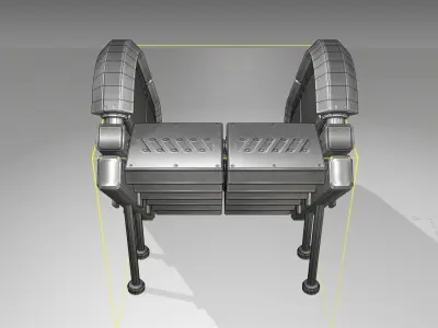 Futuristic Stairs - 32 - Basic Textures Low-poly 3D model