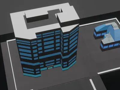 Airport environment with an aircraft Low-poly 3D model