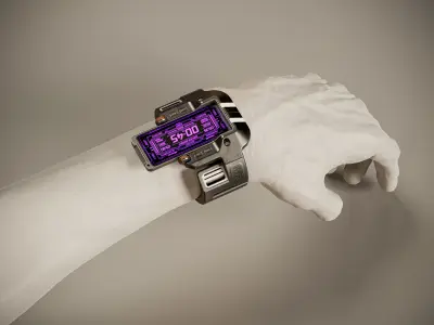 EM1 Watch Concept wrist watch PBR Low-poly 3D model