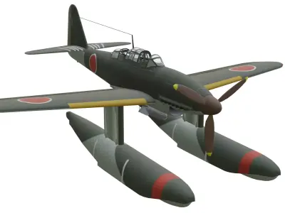 Aichi M6A1 Seiran Low-poly 3D model