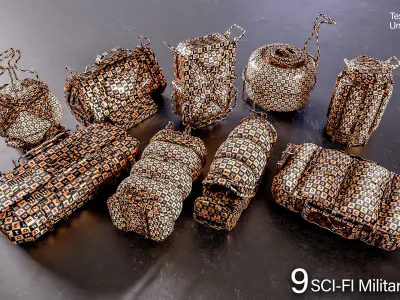 Sci-fi Military Crates Low-poly 3D model