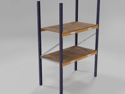 Racking Low poly PBR shelving unit Low-poly 3D model