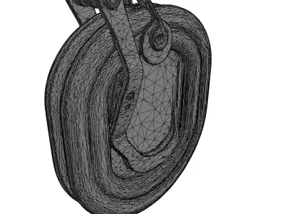 Modern Industrial Carabiner Hook Low-poly 3D model