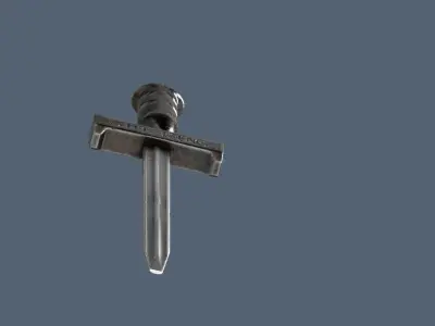 Set of medieval weapons ax sword mace 3D model