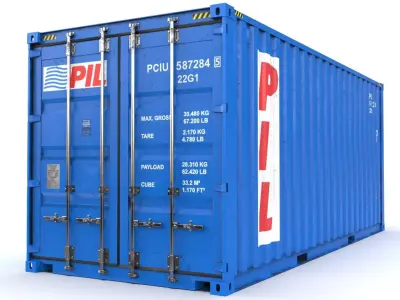 20 feet PIL standard shipping container 3D model