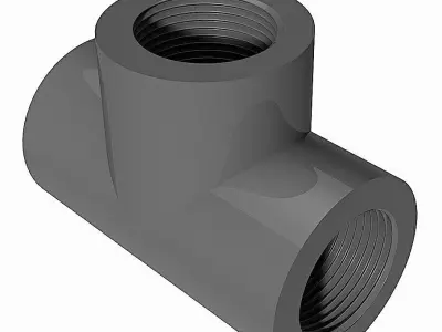PVC Equal Tees - BSP Female Ends Free 3D model