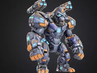 Mech Gorilla Tank  Sci-Fi Heavy Assault 3D Model 3D model
