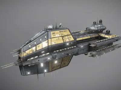 Space Force 1 Destroyer Low-poly 3D model