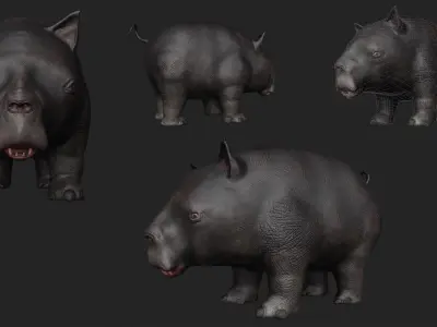 Alien Pig Low-poly Low-poly 3D model