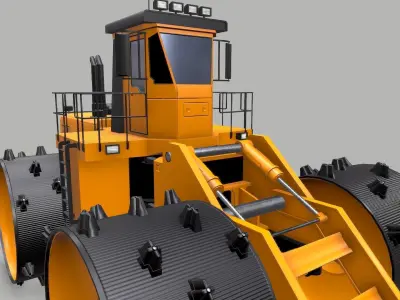 Industrial Vehicle Waste Dozer Low-poly 3D model